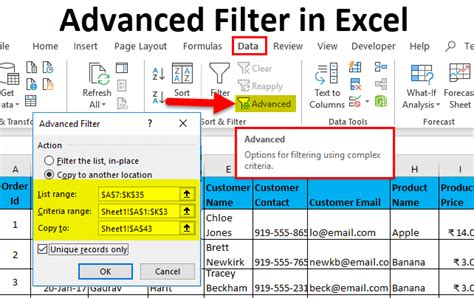 perform an advanced filter displaying only sales reps